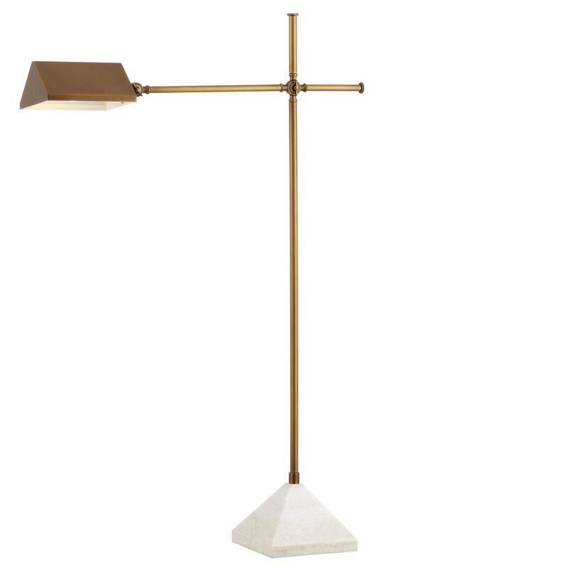 Currey & Company Repertoire Brass Floor Lamp - 51"h x 28.5"w x 8.5"d