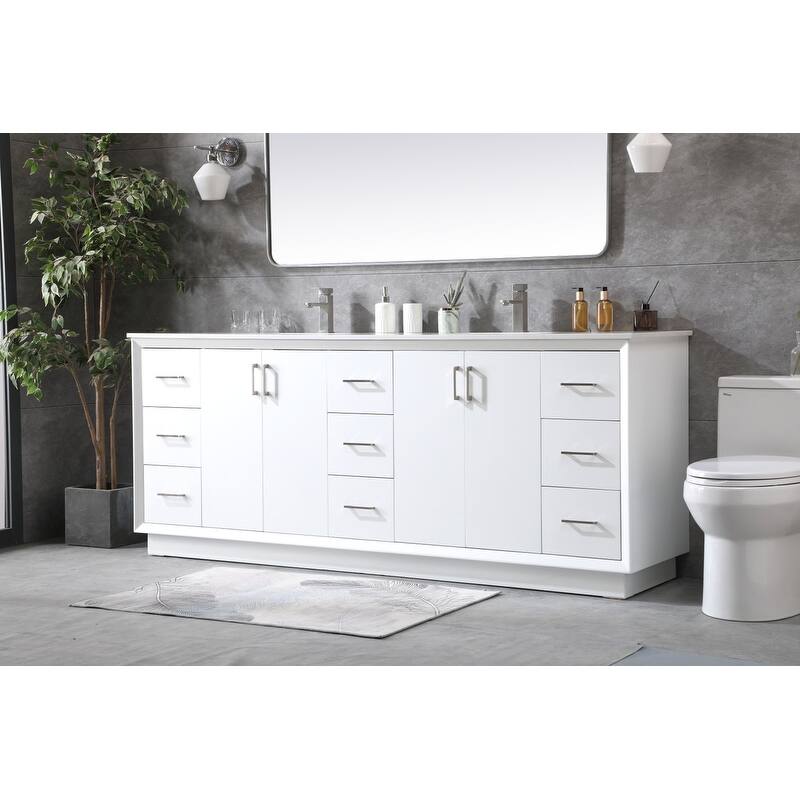 Elegant Lighting VF19684D Hayes 84" Free Standing Double Basin Vanity
