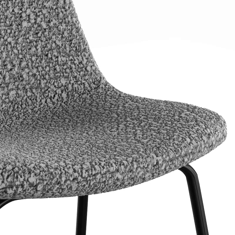 Counter Stools in White Boucle Black Legs (Set of 2)