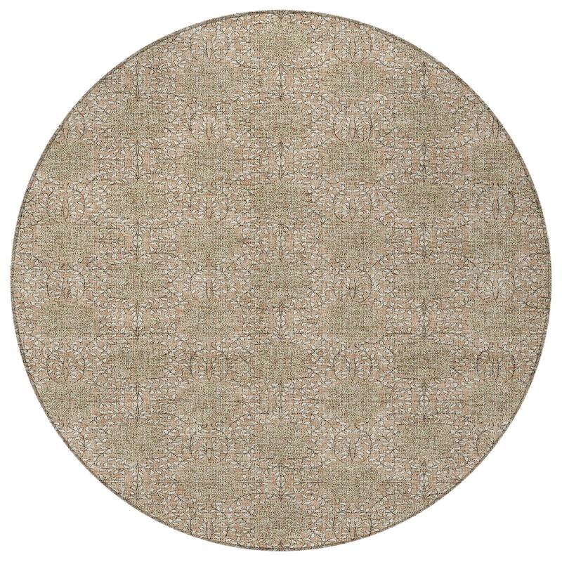 HomeRoots Damask Transitional Rectangle Outdoor Rug