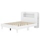 preview thumbnail 32 of 34, Twin/Full Size Platform Bed with Storage Headboard, White/Gray Finish, Durable Particle Board Construction, for teenagers.