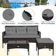 preview thumbnail 9 of 33, Costway 3PCS Patio Rattan Furniture Set 3-Seat Sofa Cushioned Table - See details