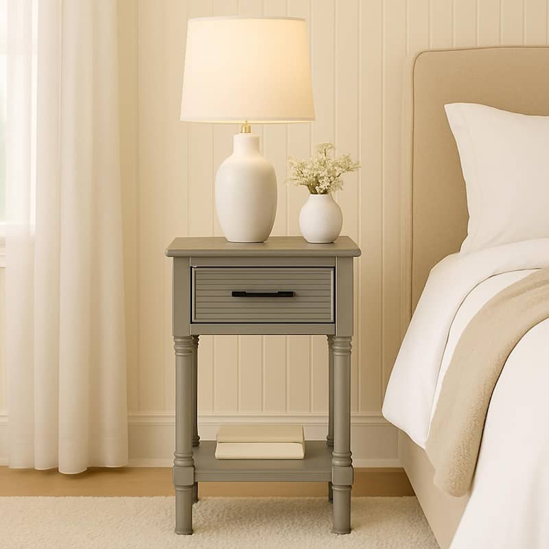 Vera French Country End Accent Table With Storage