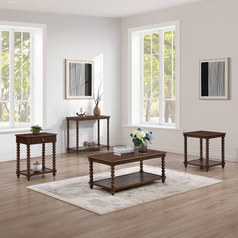 Elise End Table in Black Finish