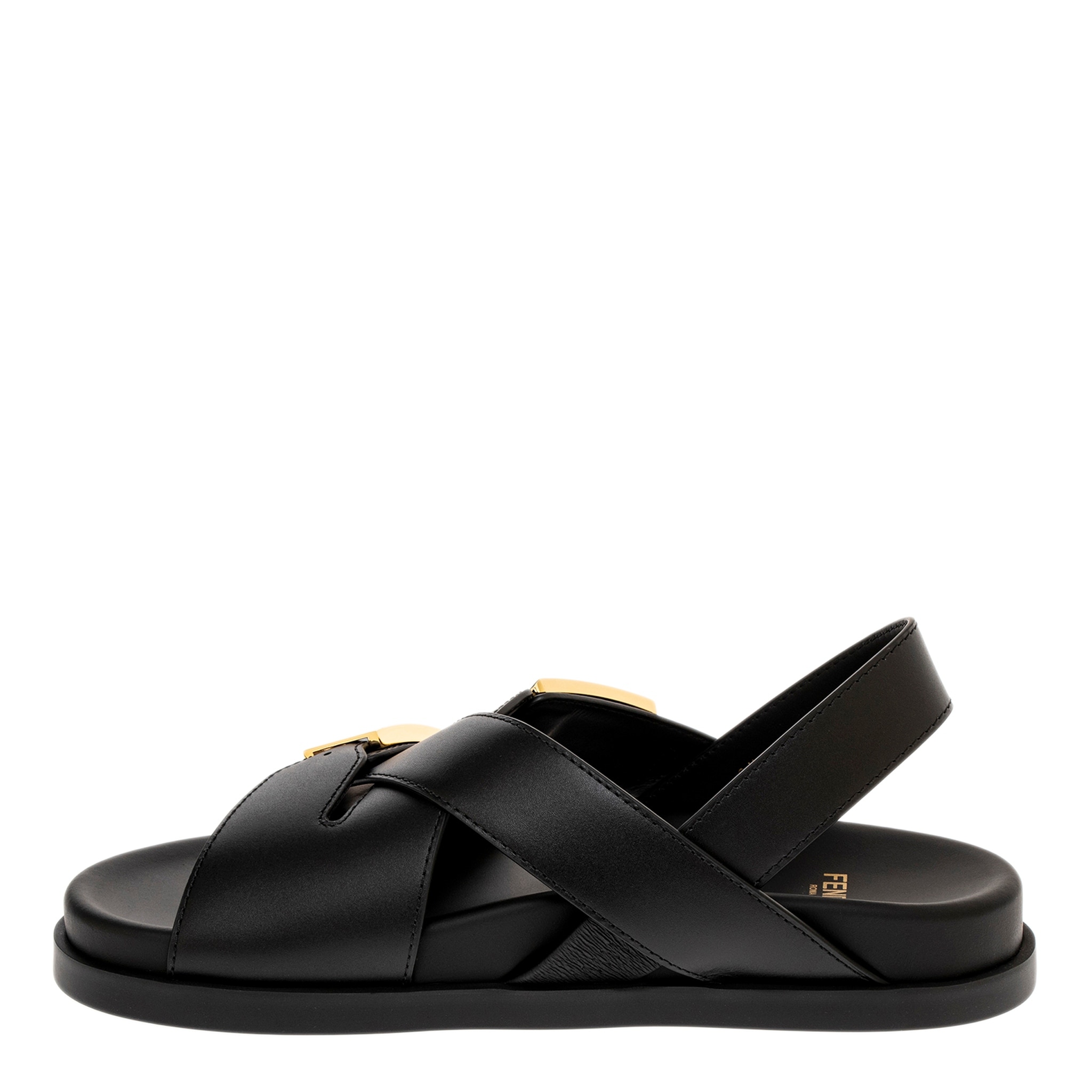 Fendi Feel Leather Slides - Overstock - 42956321
