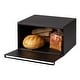 preview thumbnail 8 of 12, Yamazaki Home Bread Box - Two Styles, Steel, Horizontal, Holds 22.2 lbs - L 13.58 x W 15.75 x H 9.45 inches Black