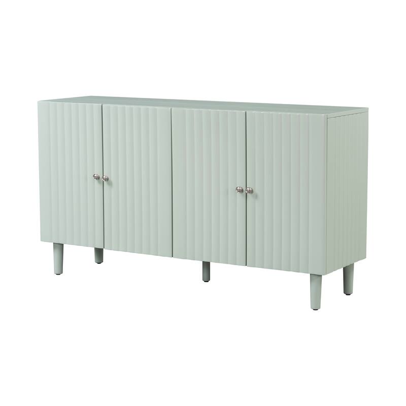 Contemporary 4-Door Sideboard with Wavy Design and Stable Construction for Living Room or Entryway