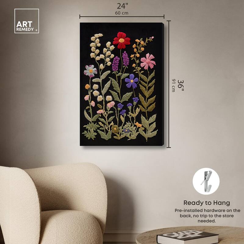 Fiber Flora on Fathomless Canvas by Art Remedy, Gallery Wrapped