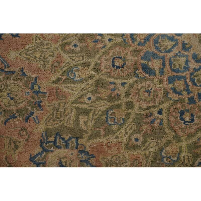 Hand Knotted Oriental 100% Wool Carpet Traditional Floral Pink Kashmar Area Rug - 12' 6'' X 9' 9''