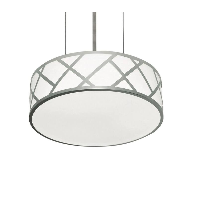 AFX HVNP21LAJUD Haven 21" Wide Pendant - Satin Nickel / White