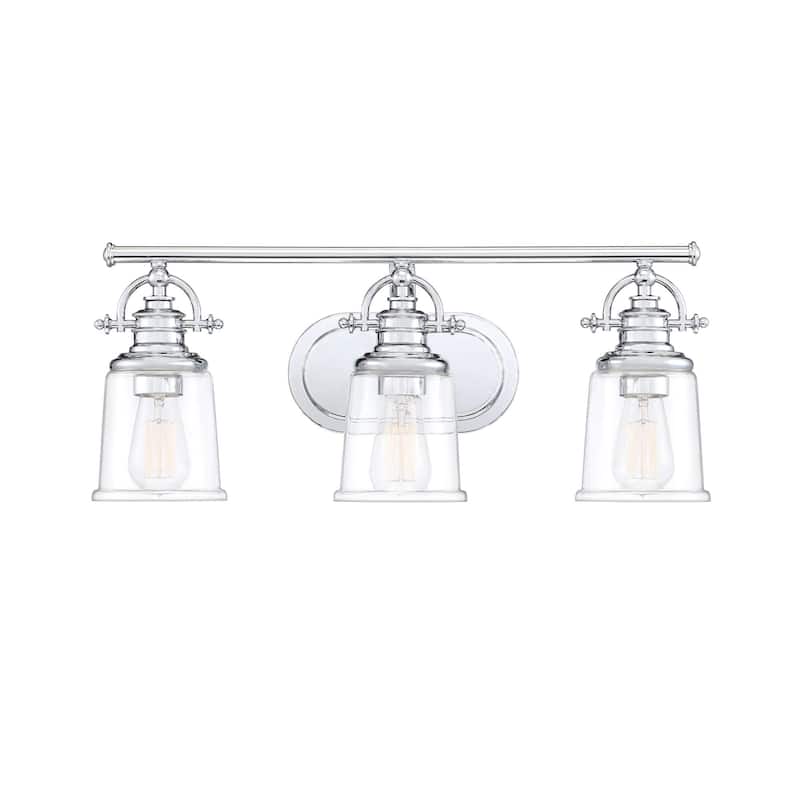 Bellevue Stone 3 Light 23" Wide Bathroom Vanity Light - Polished Chrome