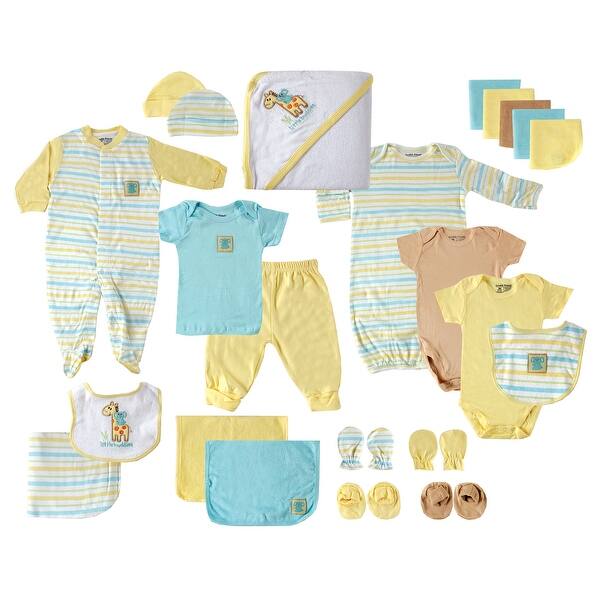 slide 1 of 1, Luvable Friends Baby Unisex Layette Gift Cube, Yellow Giraffe, 0-6 Months - Yellow Giraffe 0-6 Months - Yellow Giraffe