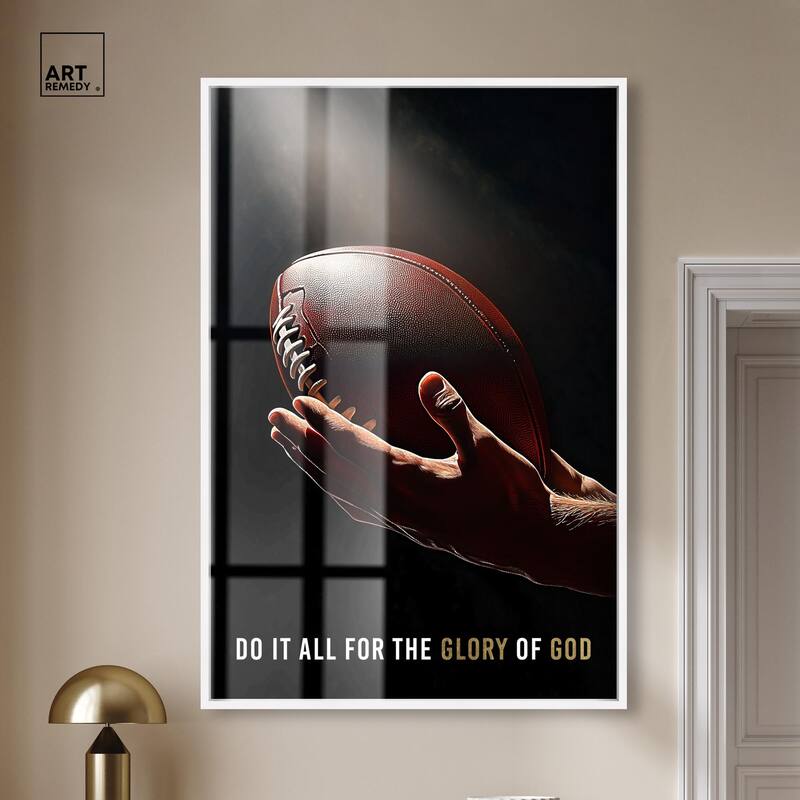 Glory of God Football Shadowbox by Art Remedy