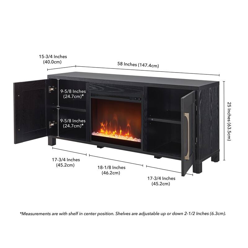 Chabot TV Stand with Crystal Fireplace