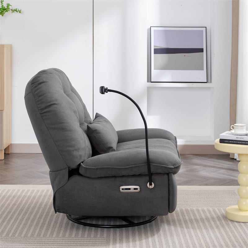 Power Recliner Swivel Glider USB Charger with Bluetooth Music Player