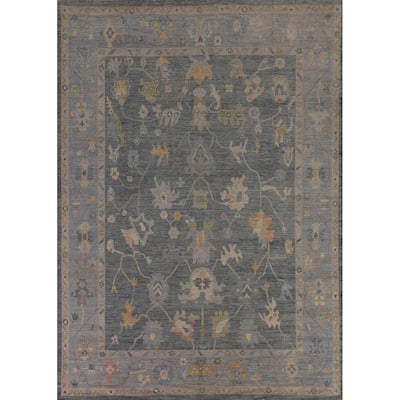 Grays & Blues Oushak Vegetable Dye Area Rug Handmade Wool Carpet - 9'2"x 12'0"