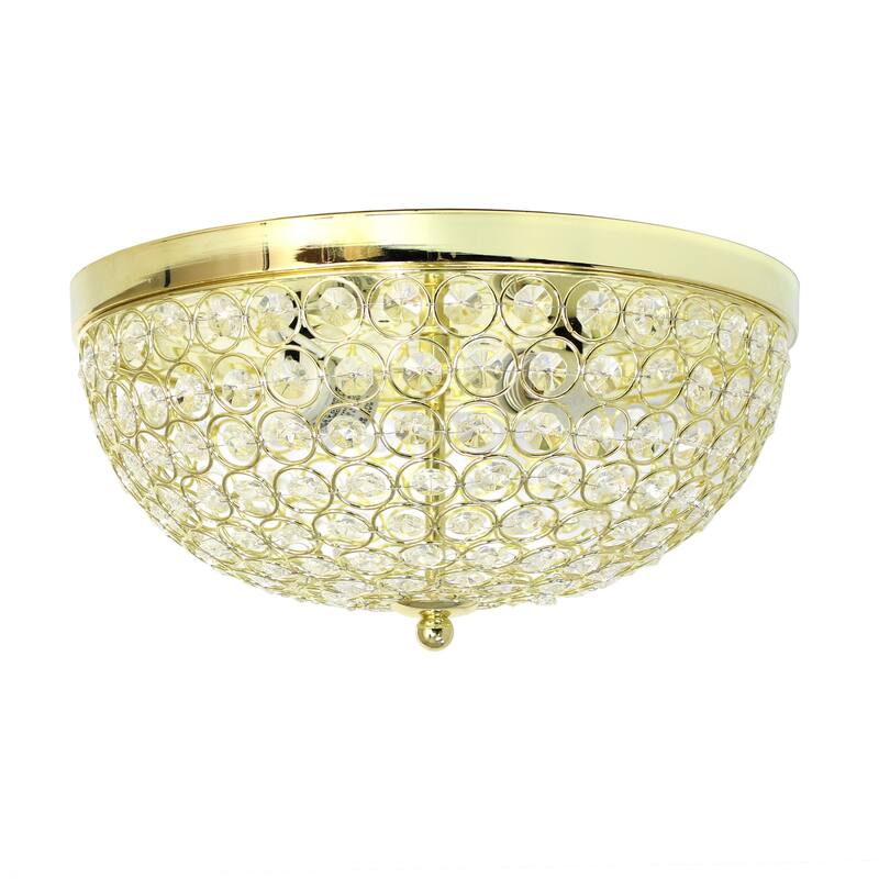 Light Elipse Crystal Flush Mount Ceiling Light - 1 Pack - Gold