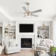 preview thumbnail 60 of 77, 42"/52" Modern Farmhouse Ceiling Fan, Remote Control, Quiet Reversible DC Motor, Timer, Black and Walnut Finish
