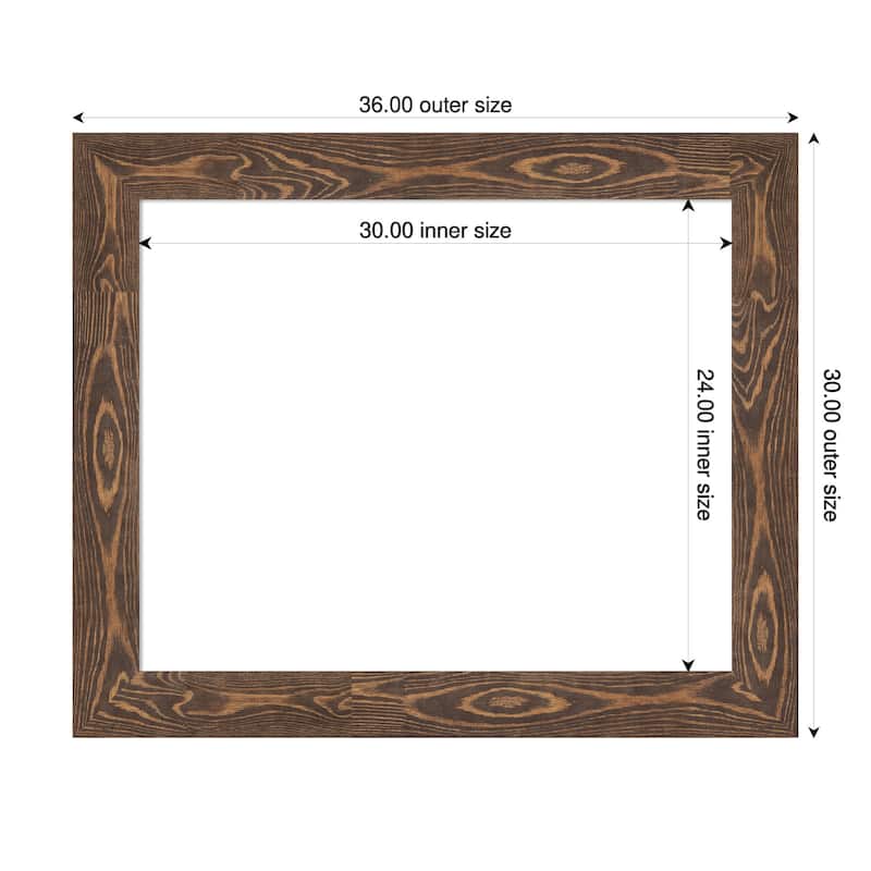 Amanti Art Bridge Black Framed Dry Erase Magnetic Board - 36 x 30 in - Bridge Brown