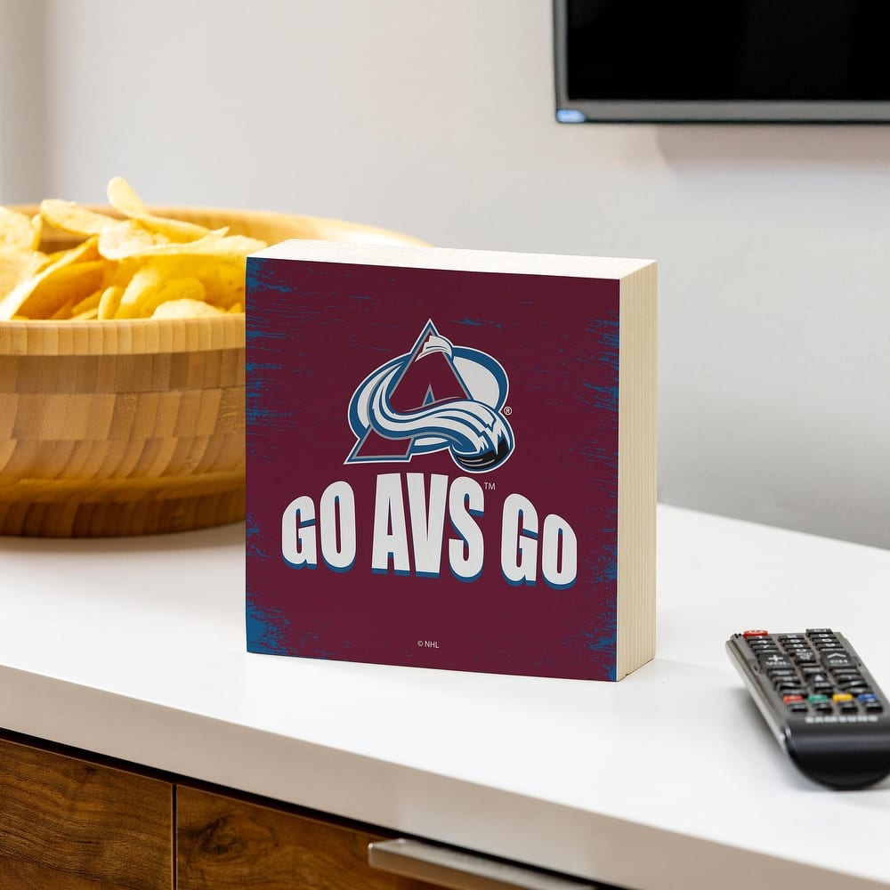 Colorado Avalanche Wooden Tabletop Mantel Shelf Sign