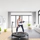 preview thumbnail 6 of 7, 50'' UV-Resistant & Fully Secure Hexagonal Fitness Trampoline with Handlebar