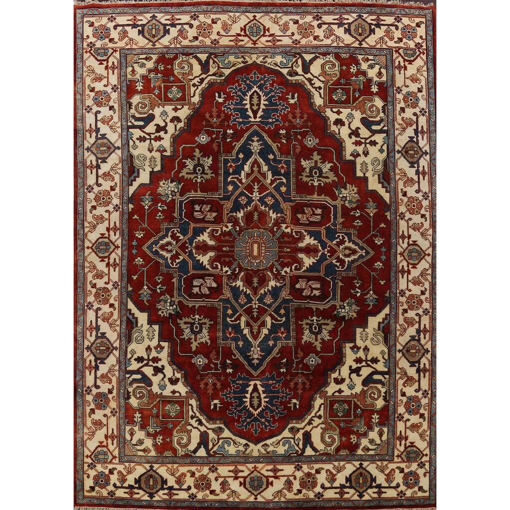 Geometric Heriz Serapi Oriental Living Room Wool Area Rug Handmade - 10'1" x 14'0"