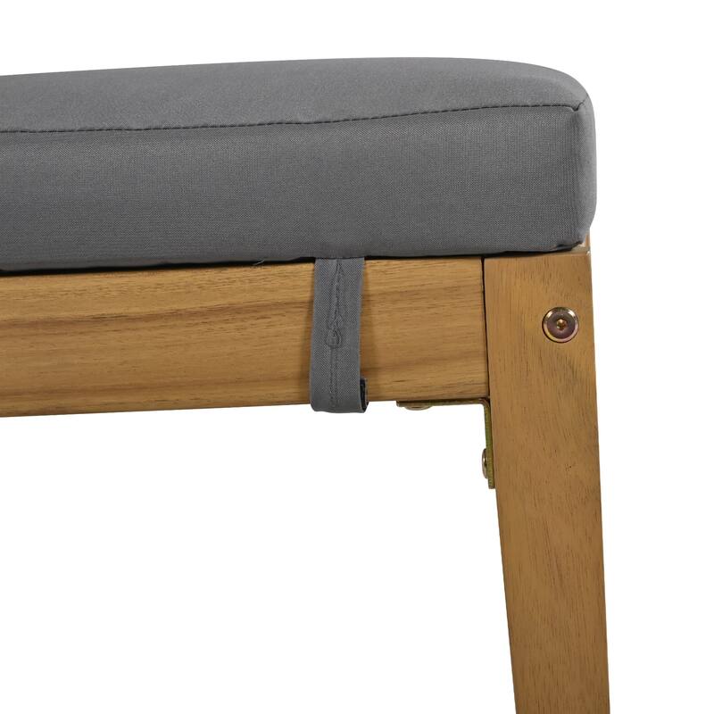 Wood Outdoor Dining Table Set for 4 with Thick Cushions and 4 Chair 5 Piece Outdoor Acacia Wood Dining Table and Chair Set