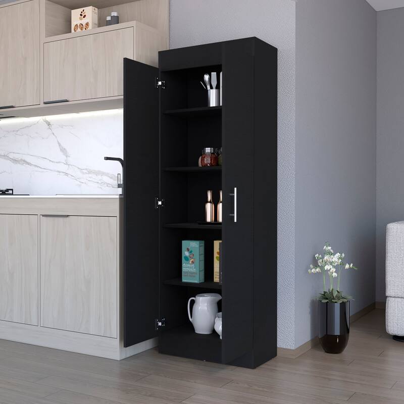 Modern 5-Shelf Storage Pantry Cabinet, Durable Manufactured Wood for Kitchen Organization