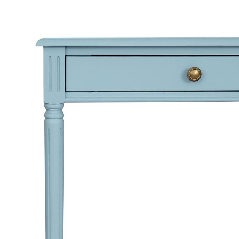 Lenora 1-drawer Solid Wood Console Accent Table with Cane Shelf by East at Main