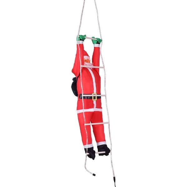 Shop Gymax 4ft Santa Claus Climb Led Light Ladder Christmas