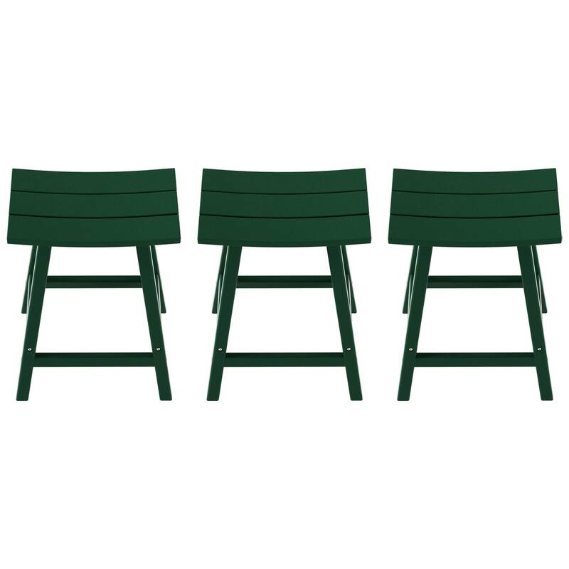 Polytrends Laguna Hdpe All Weather Outdoor Patio 24" Saddle Seat Counter Stool (Set Of 3)