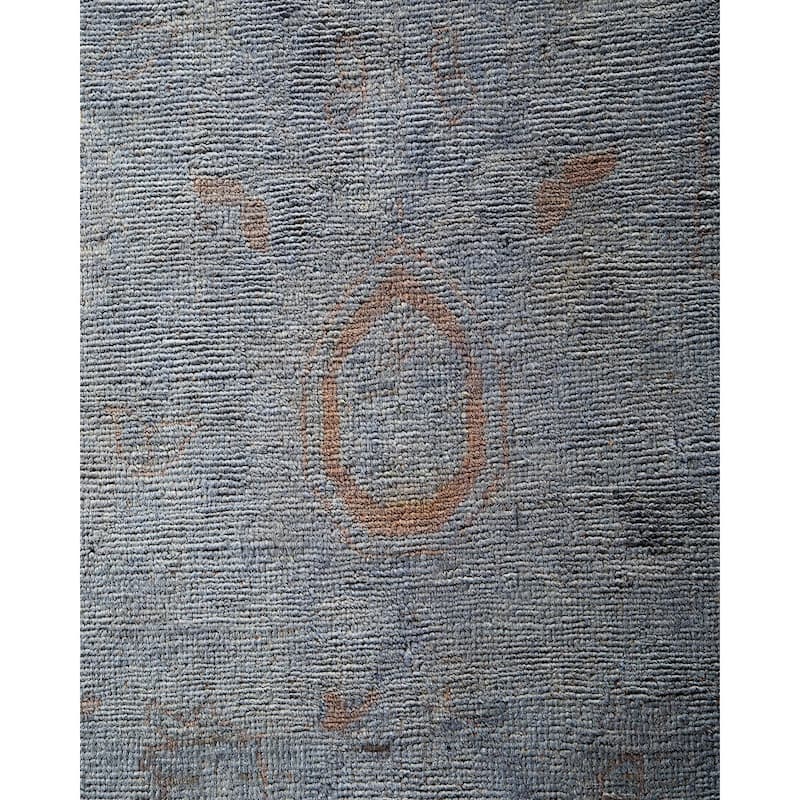 Overton Hand Knotted Wool Vintage Inspired Modern Contemporary Overdyed Gray Area Rug - 12' 2" x 18' 2"