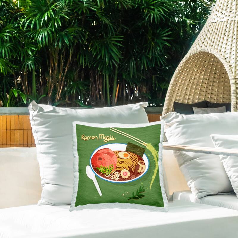 Stupell Ramen Magic International Meal Printed Outdoor Throw Pillow Design by Juliet Rose Philips