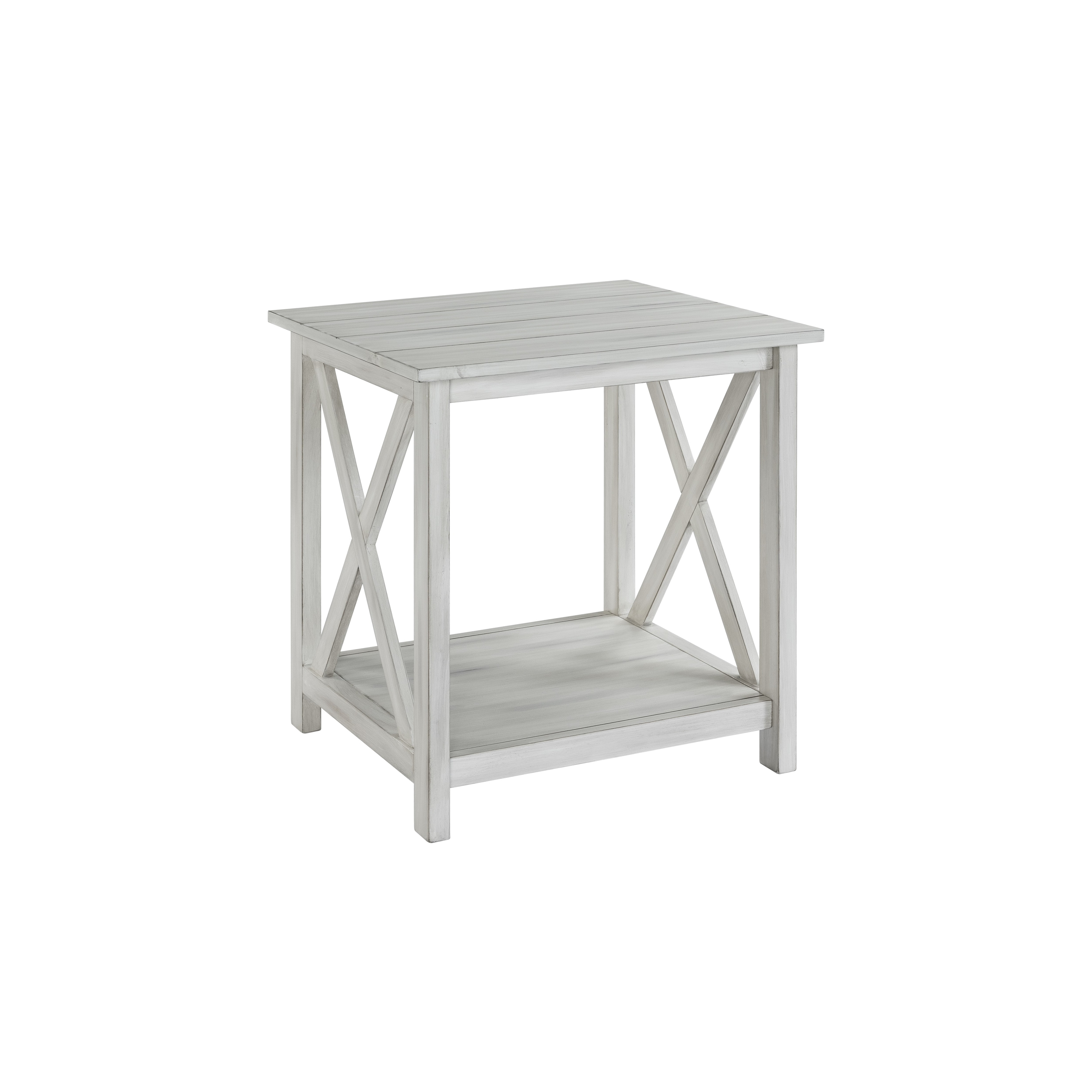 Jamestown Distressed White Wood End Table