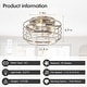 preview thumbnail 71 of 105, Caged Ceiling Fan with Light and Remote, 11.8–28 Inch Low Profile Fandelier, 6-Speed Quiet DC Motor, Black/Satin Nickel