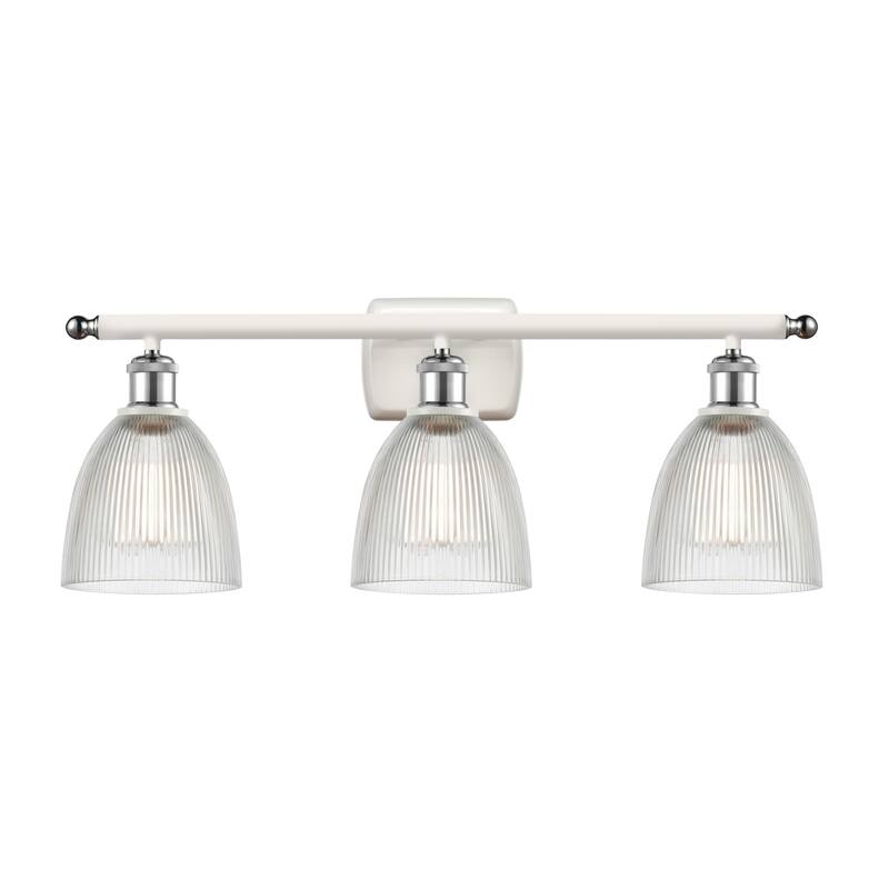 Innovations Lighting Castile 3 Light 26" Wide Bathroom Vanity Light - White and Polished Chrome / Clear