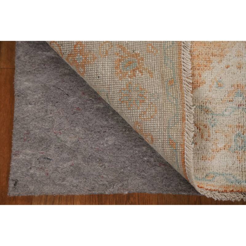 Hand Knotted Oriental 100% Wool Carpet Transitional Geometric Oranges & Rust Oushak Area Rug - 3' 11'' X 2' 11''