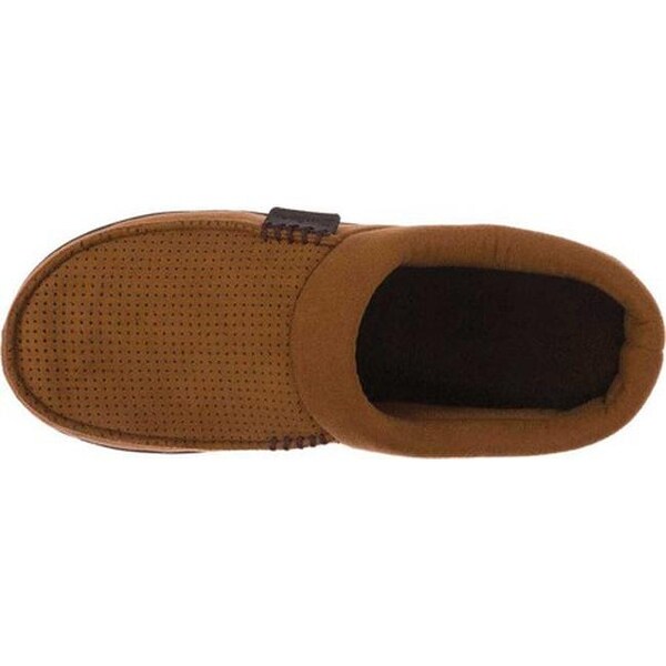 men's dearfoams perforated microsuede clog slippers