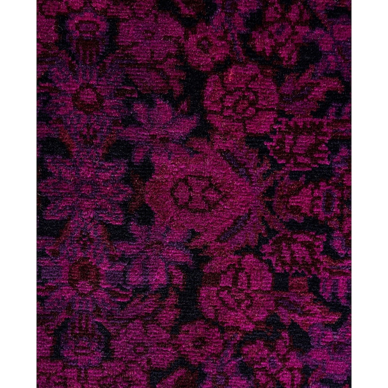 Overdyed One-of-a-Kind Hand-Knotted Area Rug - Purple - 4' 2" x 6' 3"