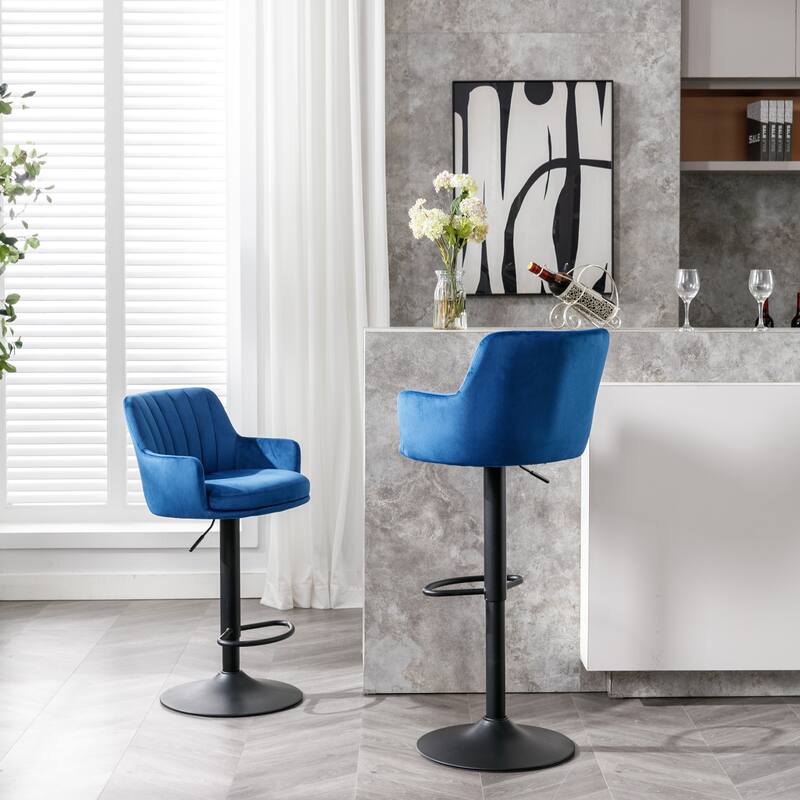 Bar Stools Set of 2,Adjustable Barstools with Back and Footrest, Counter Height Bar Chairs for Kitchen,Pub