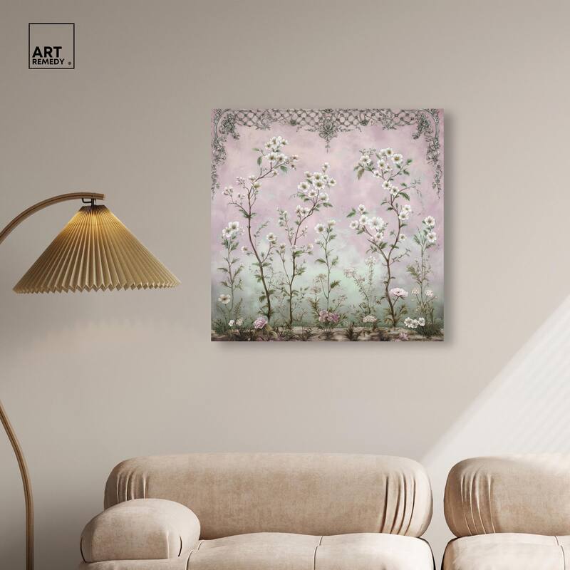 Floral Frieze in Fade Canvas by Art Remedy, Gallery Wrapped