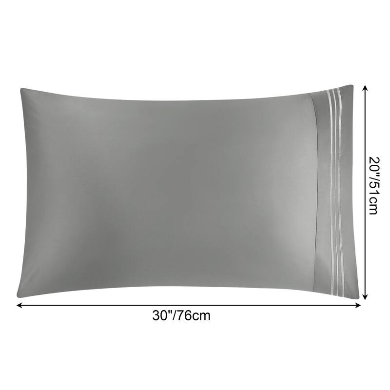 2Pcs Long-Staple Cotton Pillowcases Embroidered Pillow Covers