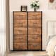 Modern 4/8/10-drawer Bedroom Fabric Dresser Storage Tower with Wood Top