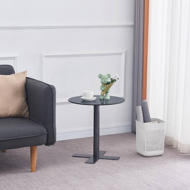 Tempered Rould Glass End Table