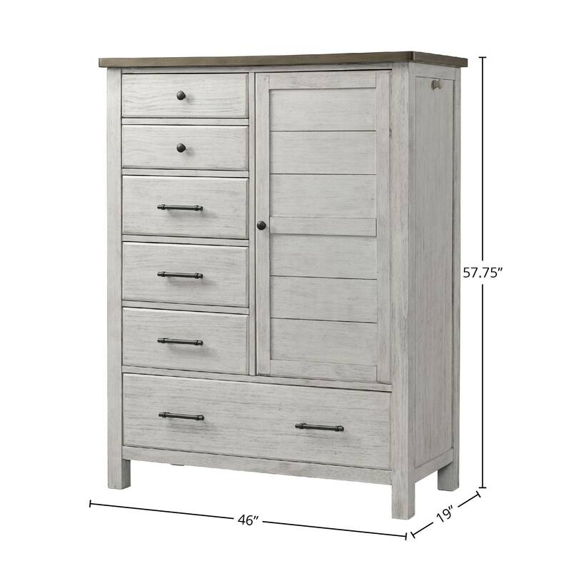 Timber Ridge 46" Wide Chifferobe, Weathered Washed Sierra