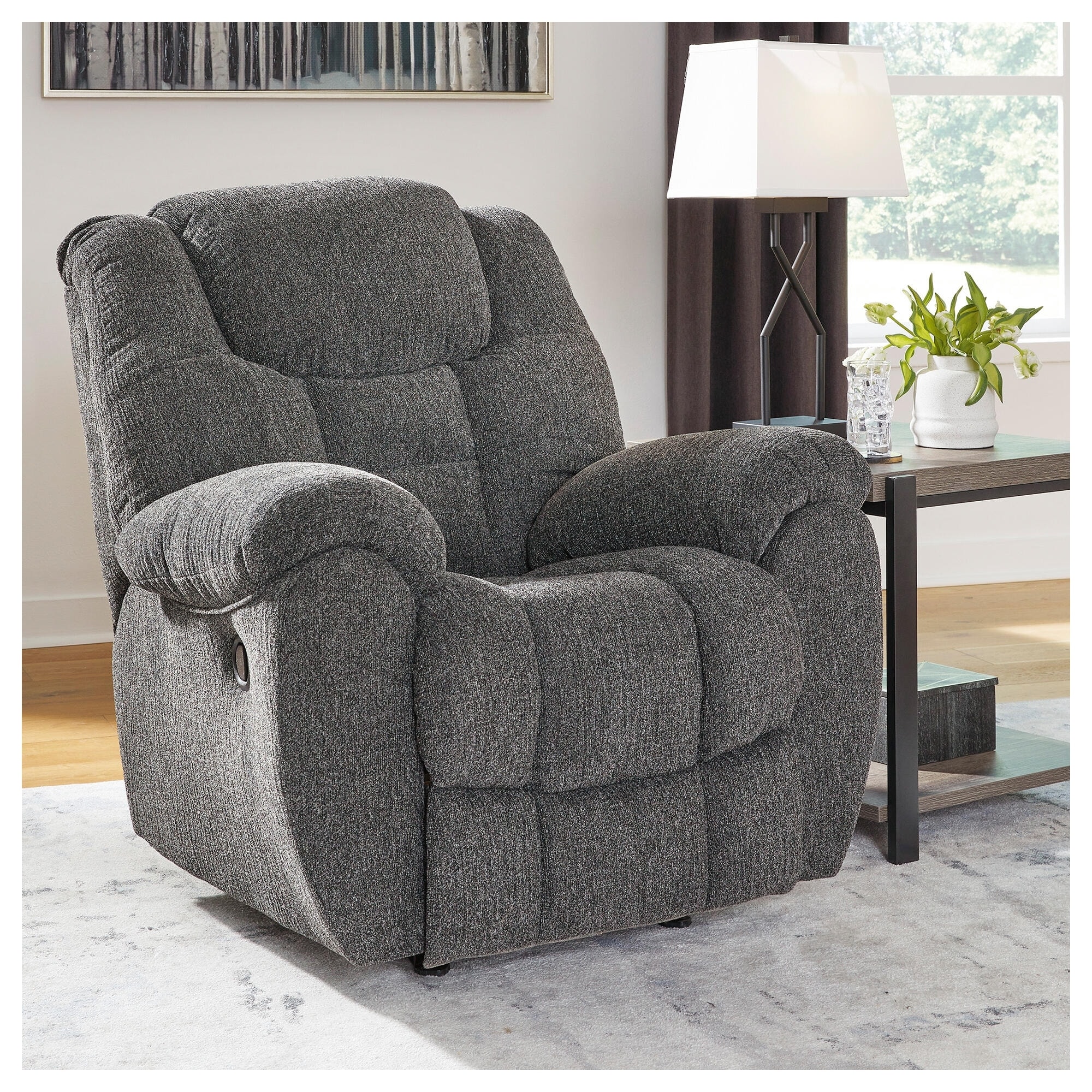 Signature Design by Ashley Foreside Gray Rocker Recliner