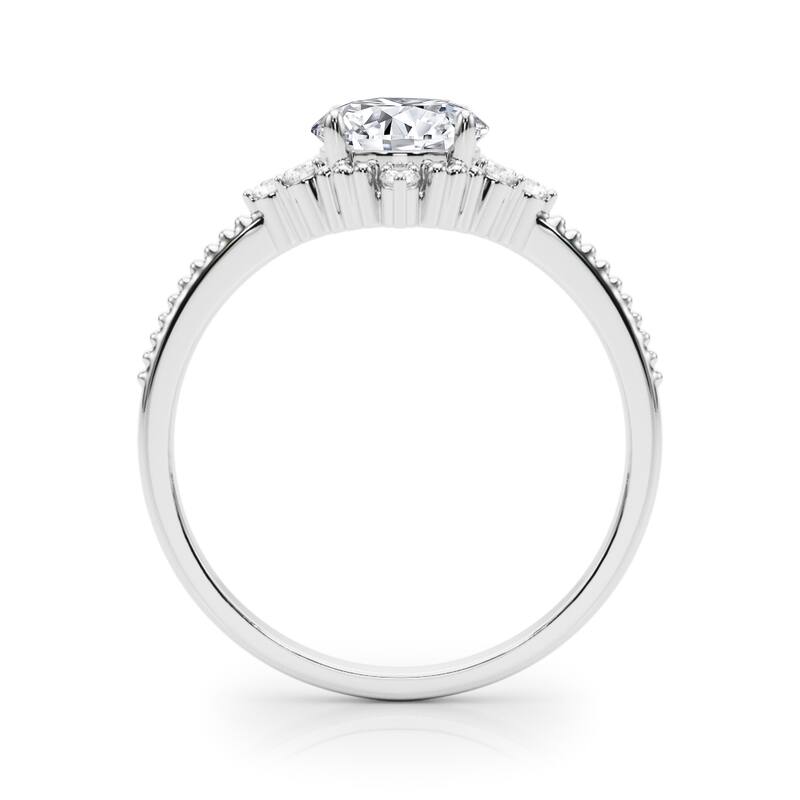 Auriya 14k White Gold Lab Grown Round Diamond Halo Engagement Ring 0.50 to 5.00 ct. tw. (F-G VS)