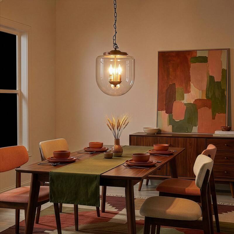 Bonnie Modern Glass Pendant Light with Gold Finish - Satin Brass