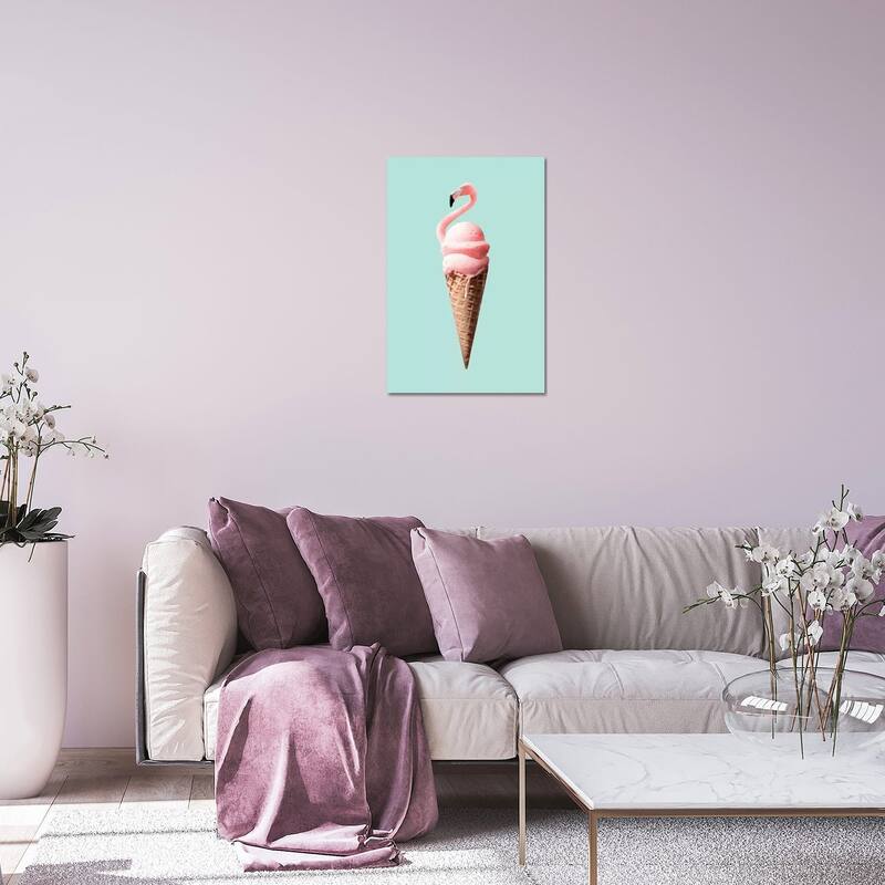 Flamingo Cone Print On Acrylic Glass by Jonas Loose