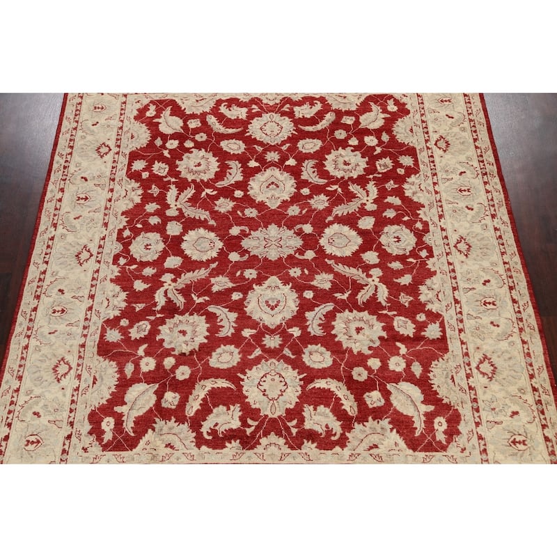Traditional Floral Peshawar Oriental Wool Area Rug Hand-knotted Carpet - 8'0" x 9'10"